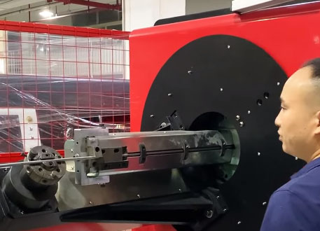 Bending of steel reinforcement bracket for the front of a large truck
