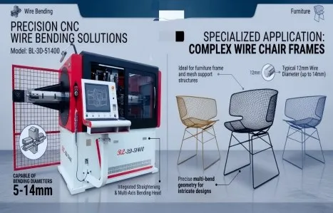 CNC Wire Bending Machine for 14 mm Chair Brackets
